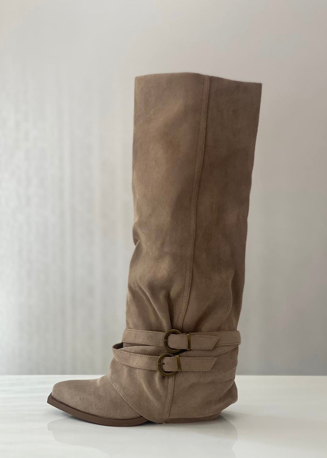 KHAKI BOOTS MIT 2 SCHNALLEN