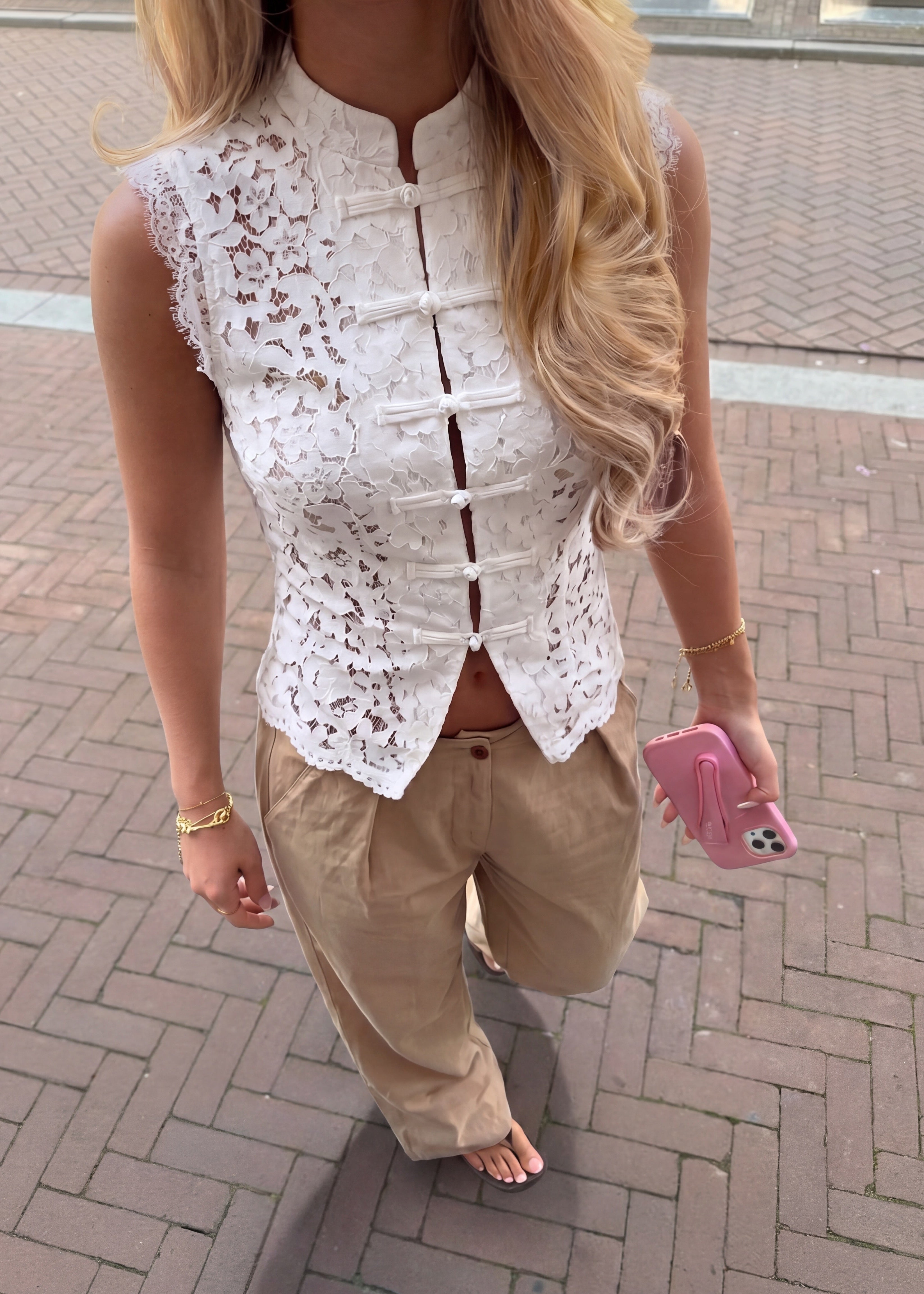 SPITZEN TOP WEISS